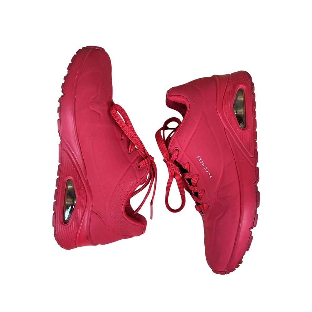 Skechers Uno Stand On Air Sneakers Women’s 7.5 Red Street Platform Shoes 73690